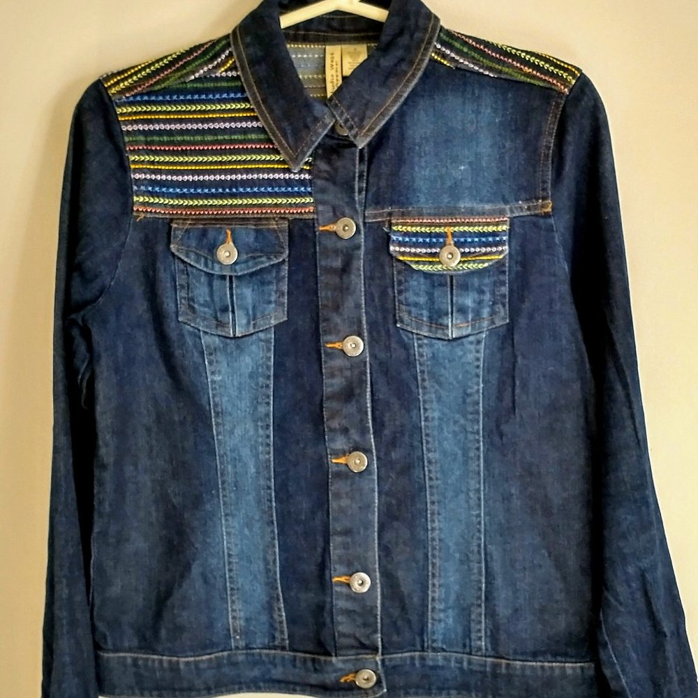 Studio West Embroidered Denim Jacket